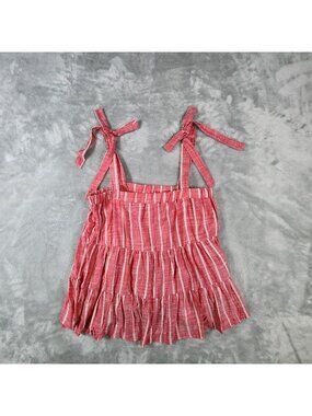 True Craft Tiered Tie Shoulder Top Juniors Small Hippie Festival Boho Coastal